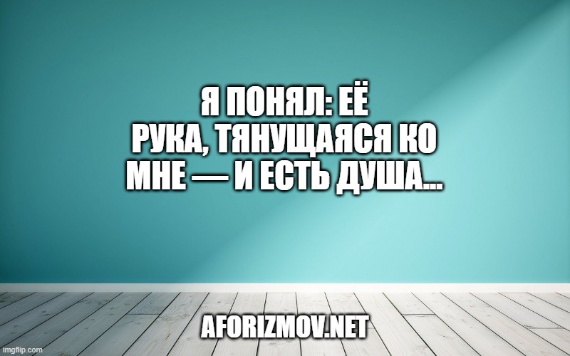 Я понял: её рука, тянущаяся ко мне — и есть душа...