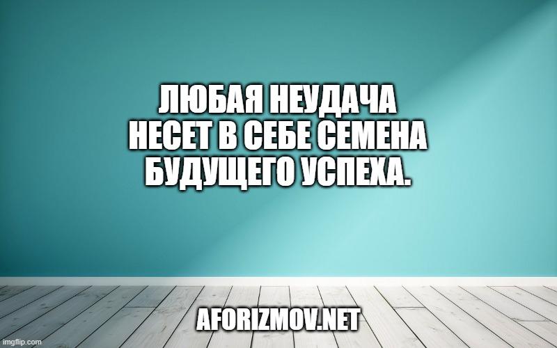 Любая неудача несет в себе семена будущего успеха.