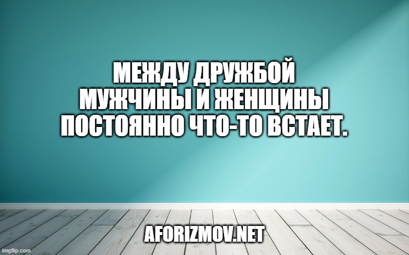 Между дружбой мужчины и женщины постоянно что-то встает.
