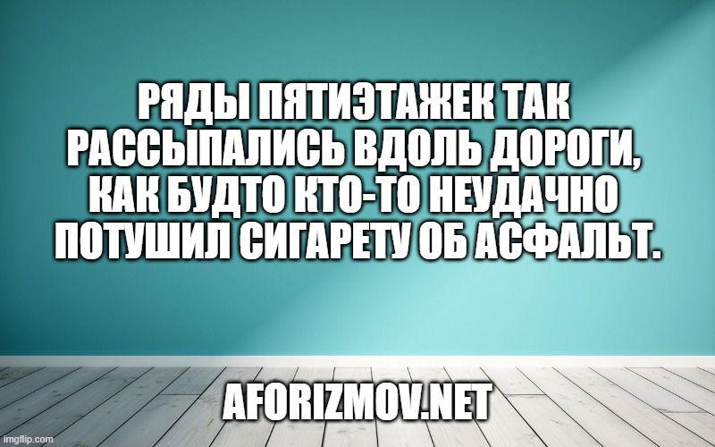 Ряды пятиэтажек так рассыпались вдоль дороги, как будто кто-то неудачно потушил сигарету об асфальт.