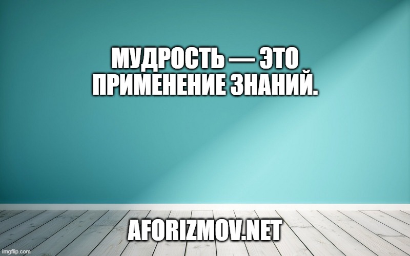 Мудрость — это применение знаний.