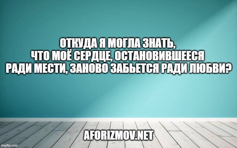 Откуда я могла знать, что моё сердце, остановившееся ради мести, заново забьется ради любви?