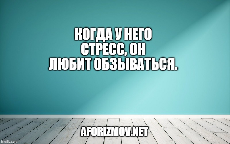 Когда у него стресс, он любит обзываться.