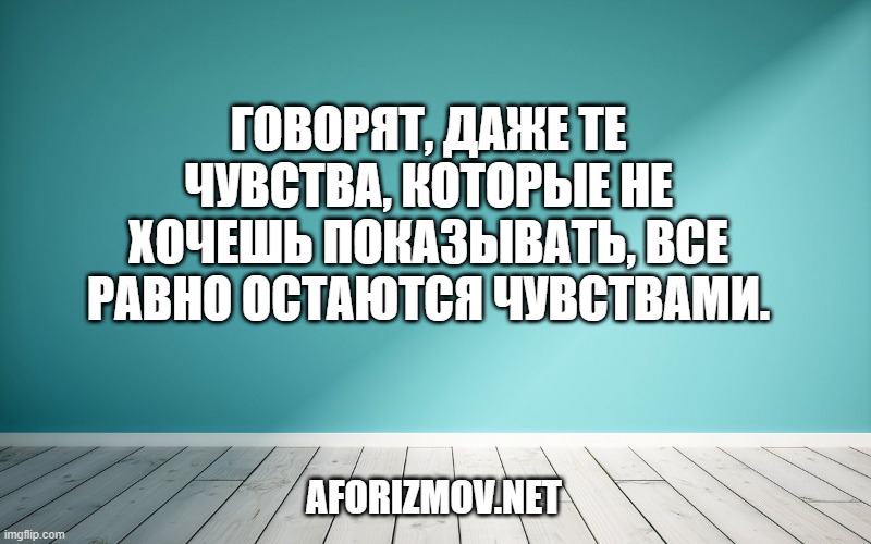 Говорят, даже те чувства, которые не хочешь показывать, все равно остаются чувствами.