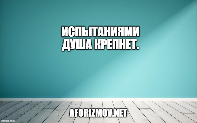 Испытаниями душа крепнет.