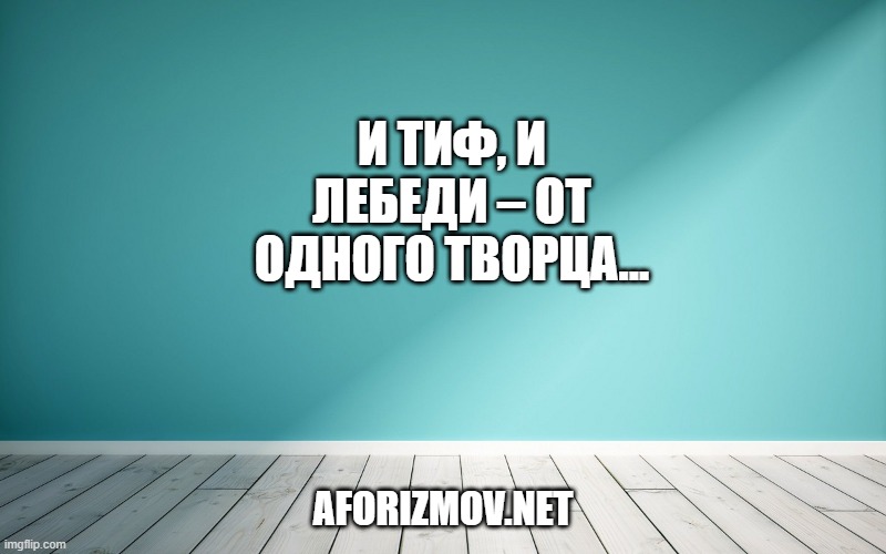 И тиф, и лебеди – от одного творца...