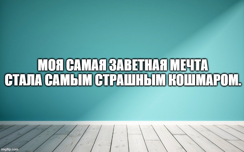 Моя самая заветная мечта стала самым страшным кошмаром.