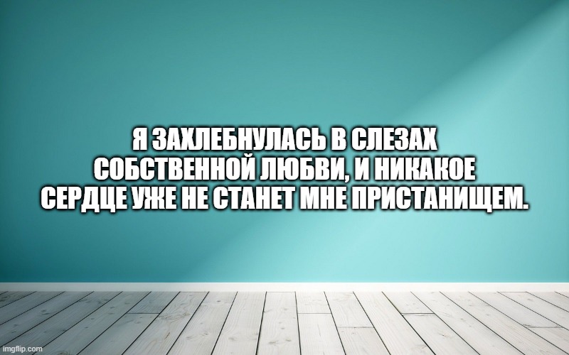 Я захлебнулась в слезах собственной любви, и никакое сердце уже не станет мне пристанищем.