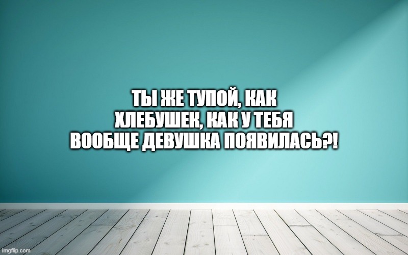 Ты же тупой, как хлебушек, как у тебя вообще девушка появилась?!