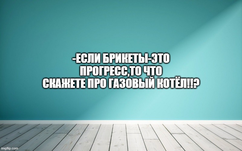 -Если брикеты-это прогресс,то что скажете про газовый котёл!!?