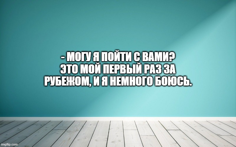 - Могу я пойти с вами? Это мой первый раз за рубежом, и я немного боюсь.