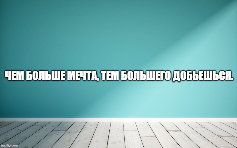Чем больше мечта, тем большего добьешься.