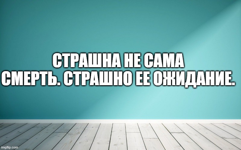 Страшна не сама смерть. Страшно ее ожидание.