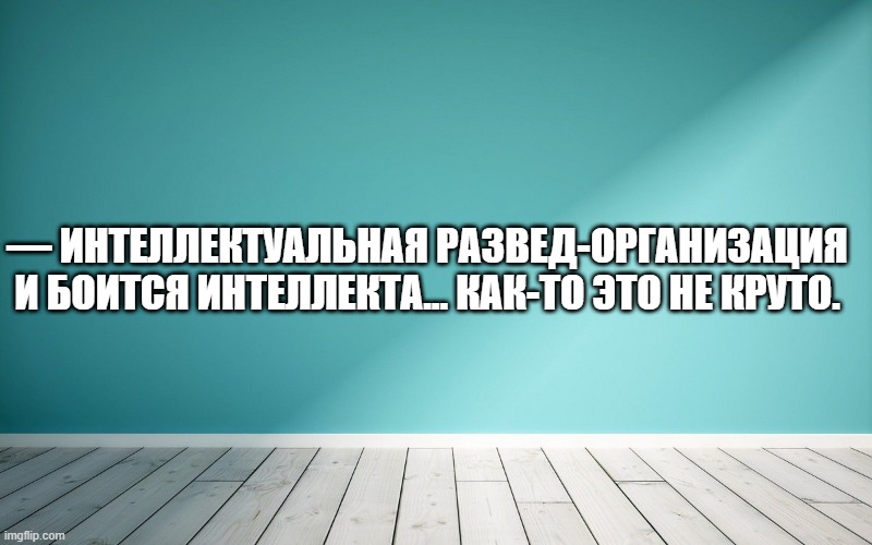 — Интеллектуальная развед-организация и боится интеллекта... Как-то это не круто.