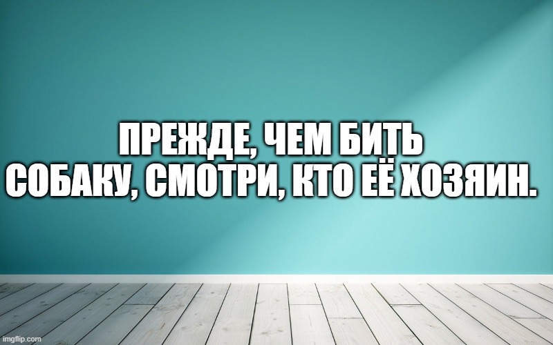 Прежде, чем бить собаку, смотри, кто её хозяин.