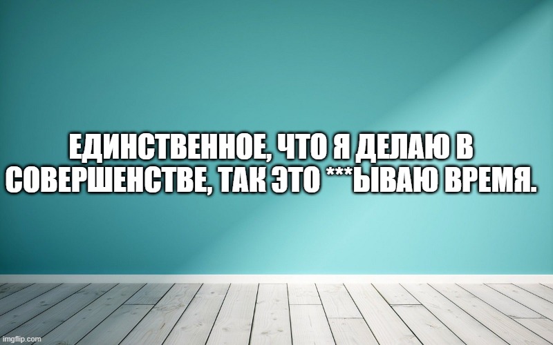 Единственное, что я делаю в совершенстве, так это ***ываю время