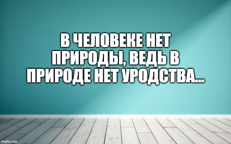 В человеке нет природы, ведь в природе нет уродства…