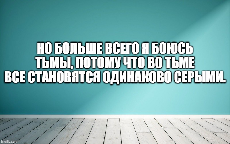 Но больше всего я боюсь тьмы, потому что во тьме все становятся одинаково серыми.