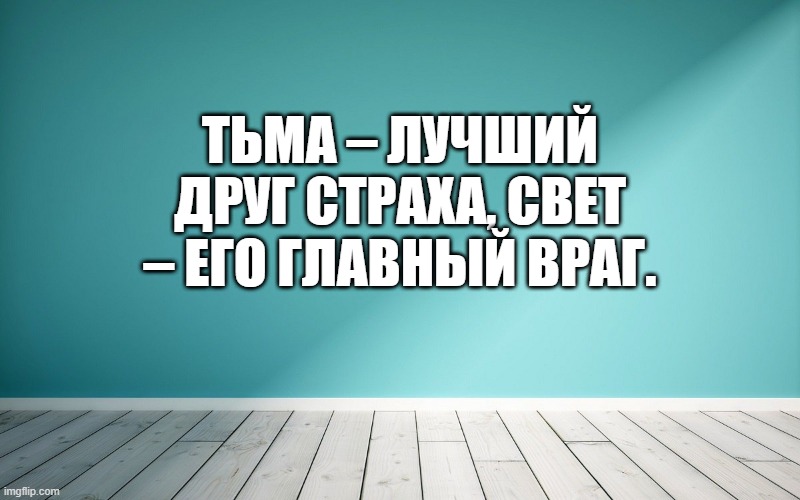 Тьма – лучший друг страха, свет – его главный враг.