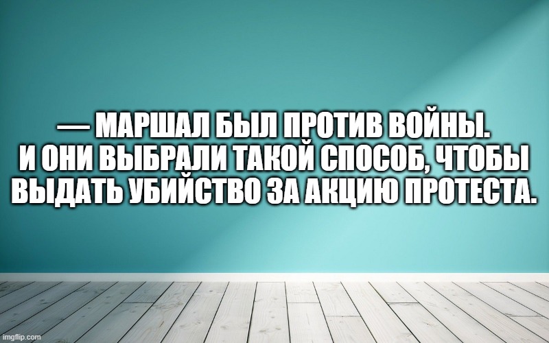 — Маршал был против войны. И они выбрали такой способ, чтобы выдать убийство за акцию протеста.