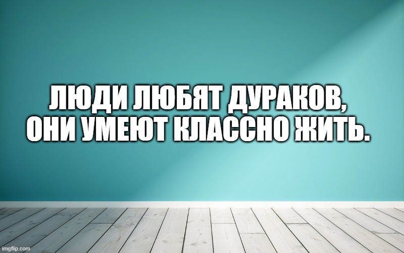 Люди любят дураков, они умеют классно жить.