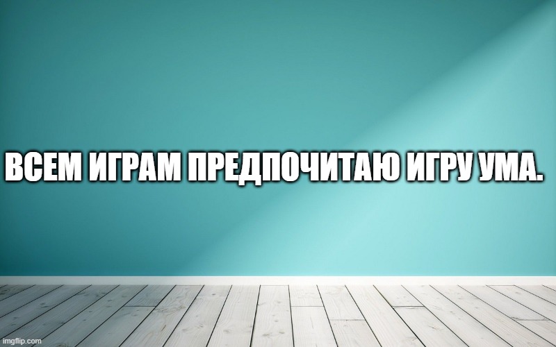 Всем играм предпочитаю игру ума.