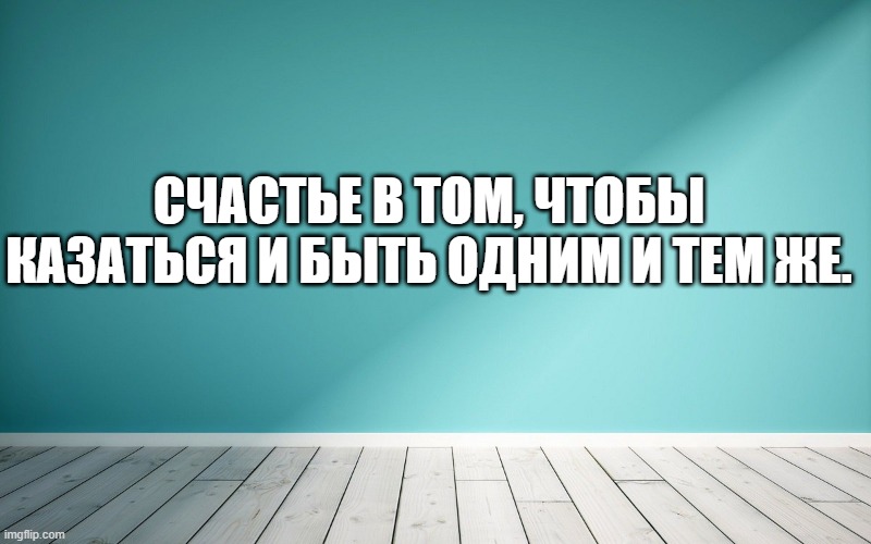 Счастье в том, чтобы казаться и быть одним и тем же.
