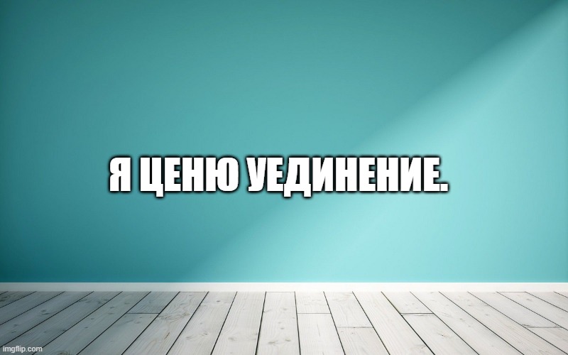Я ценю уединение.
