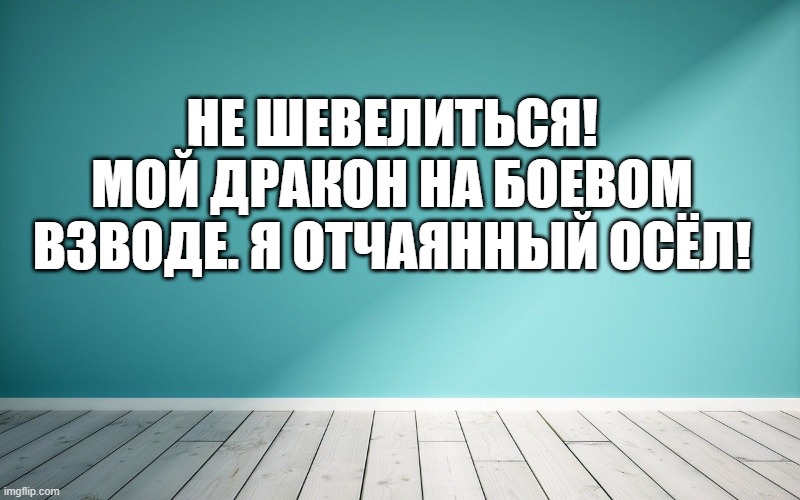 Не шевелиться! Мой дракон на боевом взводе. Я отчаянный осёл!