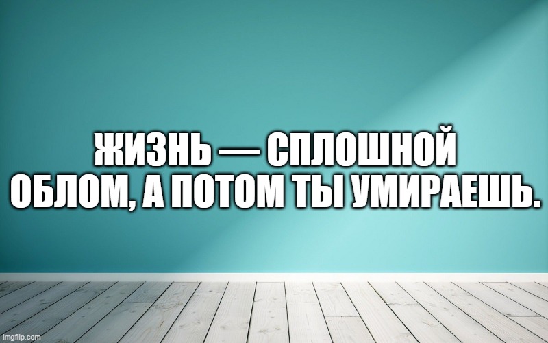 Жизнь — сплошной облом, а потом ты умираешь.