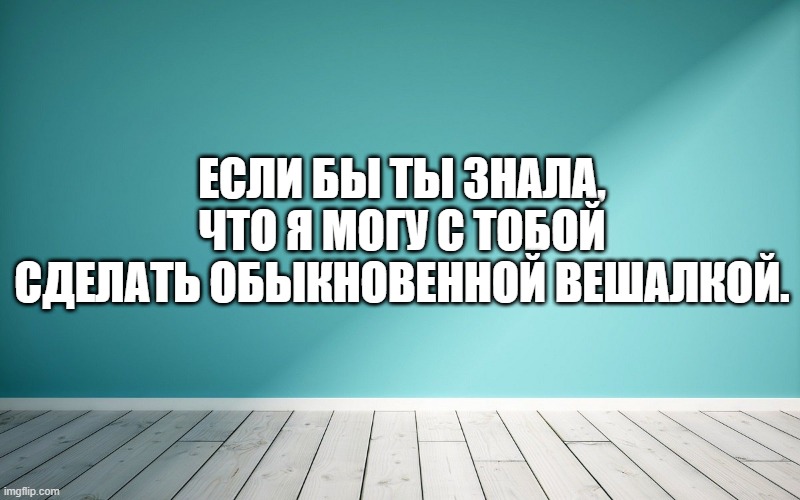 Если бы ты знала, что я могу с тобой сделать обыкновенной вешалкой.